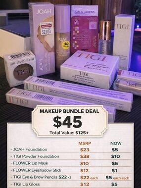 TIGI Makeup Set in Pink and Gold Packaging